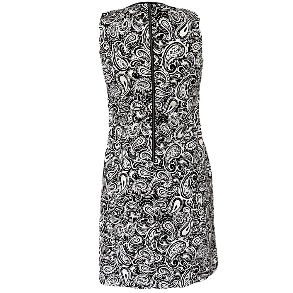 Talbots Black and White Paisley Sleeveless Cotton Shift Dress Sz: 8 NWOT - Picture 3 of 11